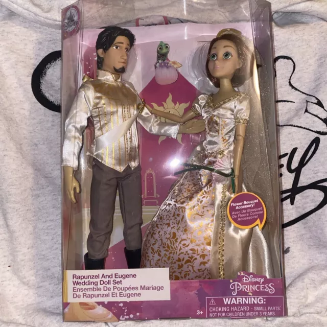 Disney Store Princess Rapunzel and Eugene Wedding Doll 12in Set Tangled Flynn