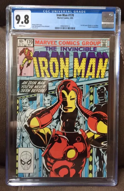 Iron Man #170 CGC 9.8 White pages  1st FULL James Rhodes