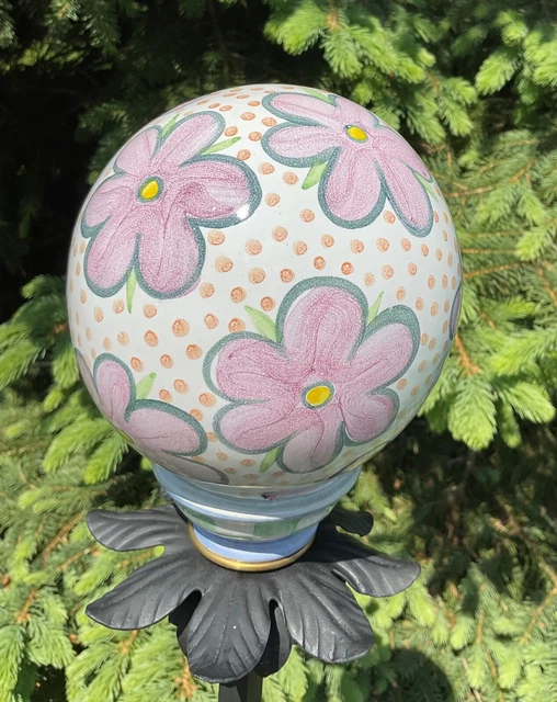 Mackenzie Childs Myrtle CERAMIC GARDEN BALL ~Brand NEW~ RETIRED 🌺