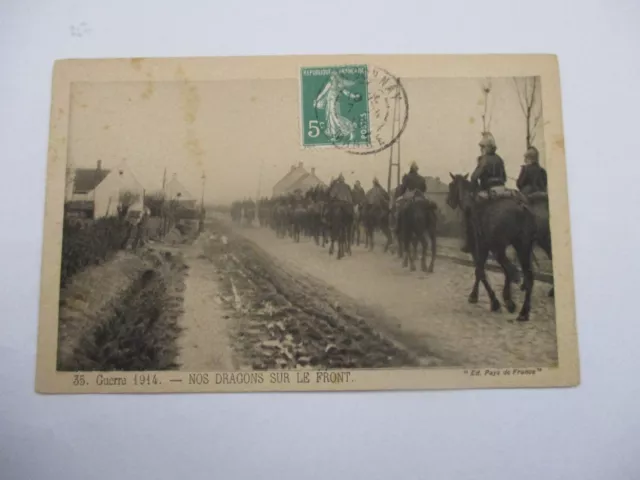 Cpa Militaire Ww1 Guerre 1914 Nos Dragons Sur Le Front
