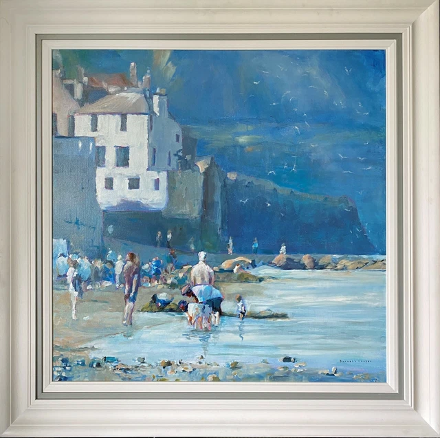 Hilary Burnett Cooper - Original Pintura - Playa Seaside Robin Hoods Bay