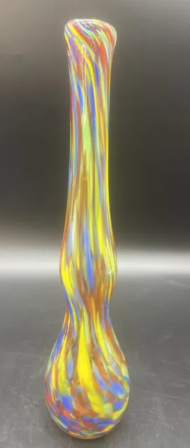 VTG Pier One MCM  Multi Color Glass Swirl Vase 13.5” EUC