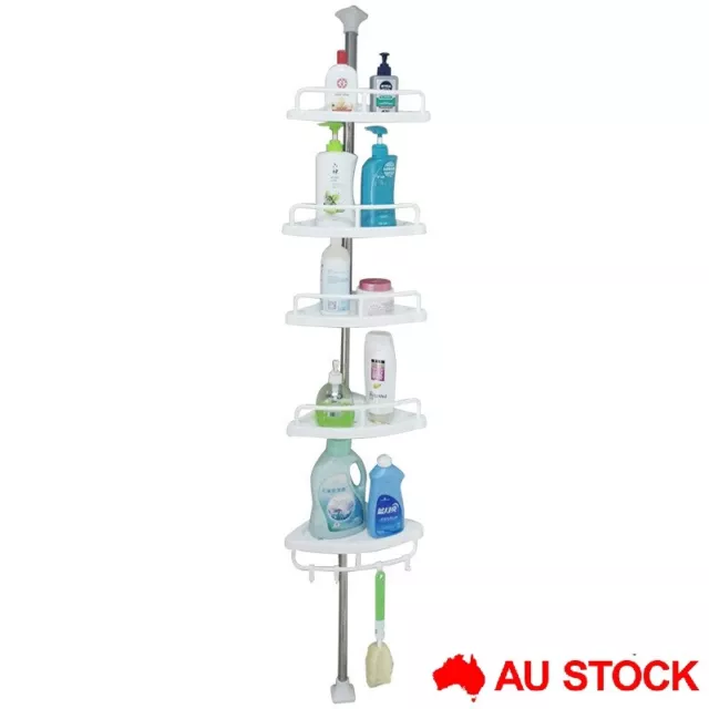 5 Tier Telescopic Shower Corner Shelf Caddy Hold Bathroom Organiser Storage Rack