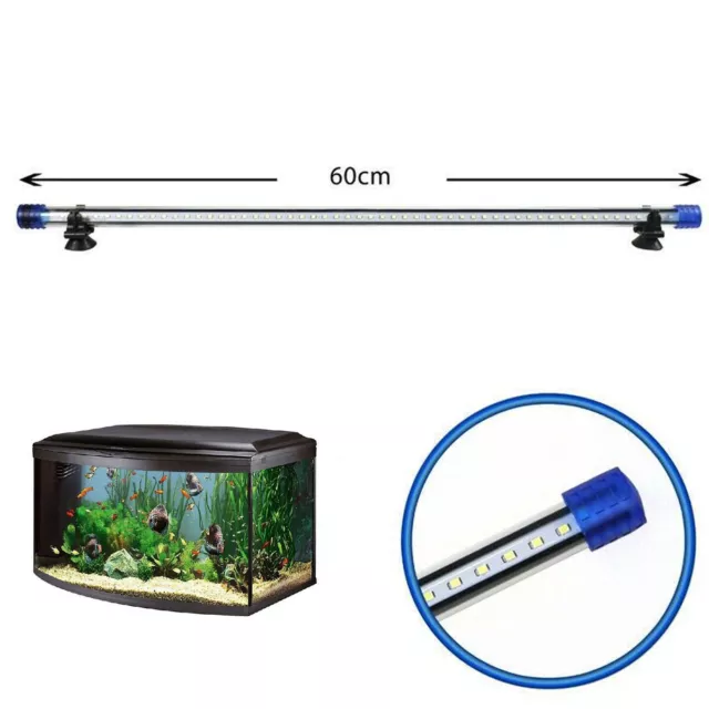 Barra Led Lampada Acquario Impermeabile Waterproof Immersione Luce Bianca 60Cm