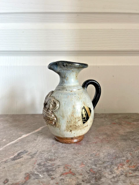 Cruche pichet bois vintage français raisin cuivre - France