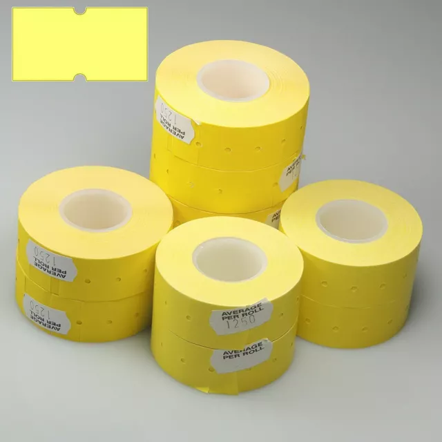 15,000 Yellow Peelable 22mm x 12mm (21mm x 12mm) CT1 Price Gun Labels