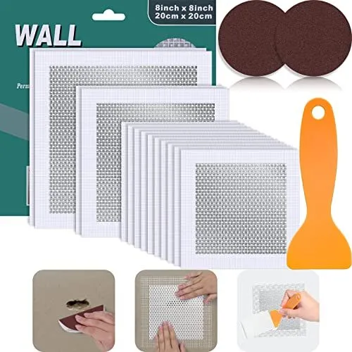 - 4/6/8 Inch with Self-Adhesive Mesh, Heavy Duty 14 Pack Drywall Patch Kit