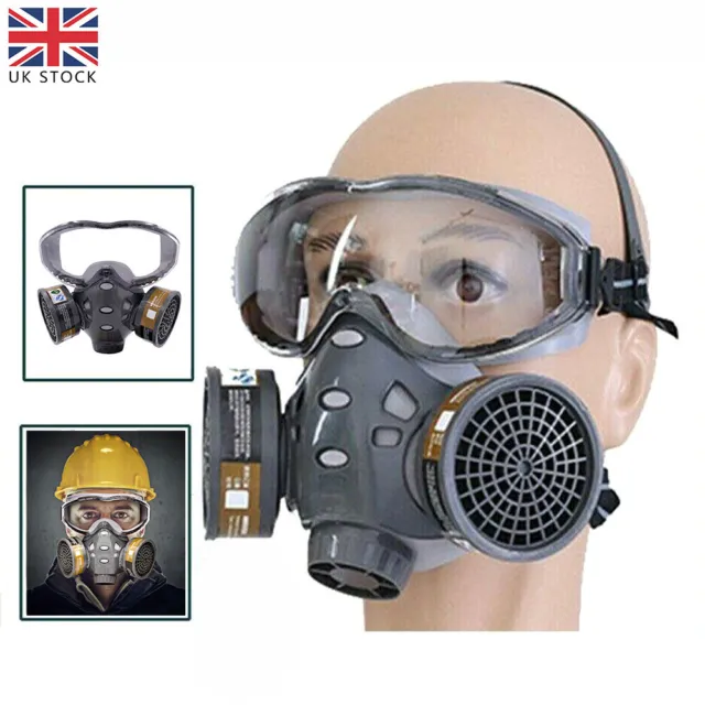 Goggles Safety Work+ Full Face Gas Mask Paint Spray Chemical Factory Respirator