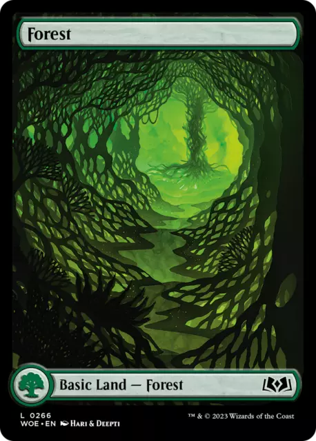 x1 Forest WOE MTG 266 ARTE COMPLETO TIERRA BÁSICA M/NM 1x