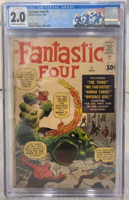 Fantastic Four #1 CGC 2.0 1961 0763371001 1st app. Fantastic Four.