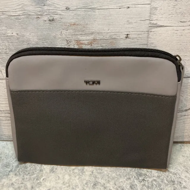 Tumi For Delta Airlines Small Travel Storage Bag Zipper Pouch Toiletries Gray