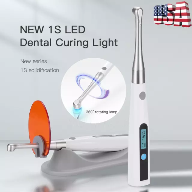 Dental Cordless LED Light Cure Lamp Metal Head 1S LED Curing Light 3 Modes