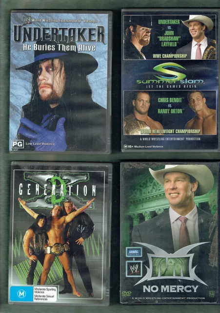 #CC.   #27.   LOT OF FOUR WRESTLING  DVDs, 4   DISCS