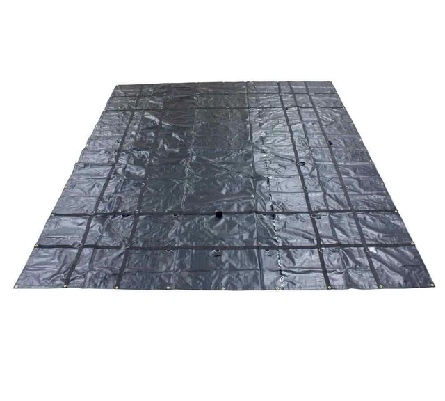 16'X27' FLATBED TRAILER Tarp 14Oz Vinyl Lightweight Black Steel Tarp