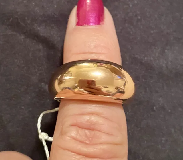 New  CK Calvin Klein Domed Rose Gold Tone Designer Ring Marked CK Size 5