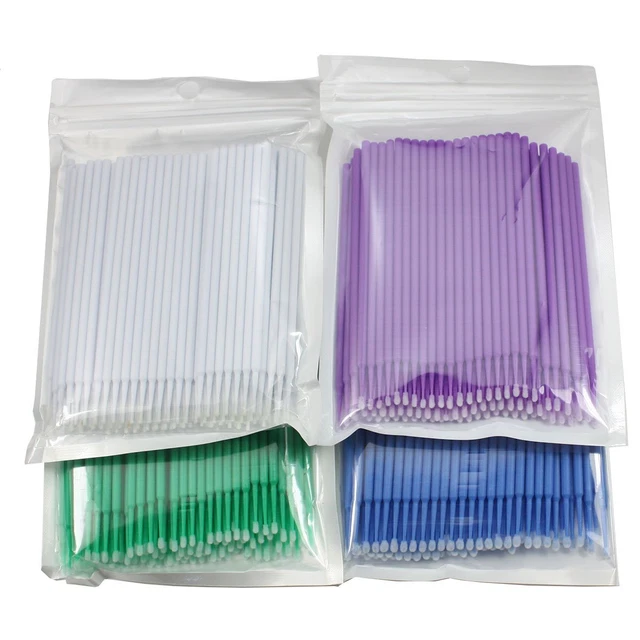 400 PCS Multipurpose Dental Disposable Micro Applicator Brush Bendable Makeup Br