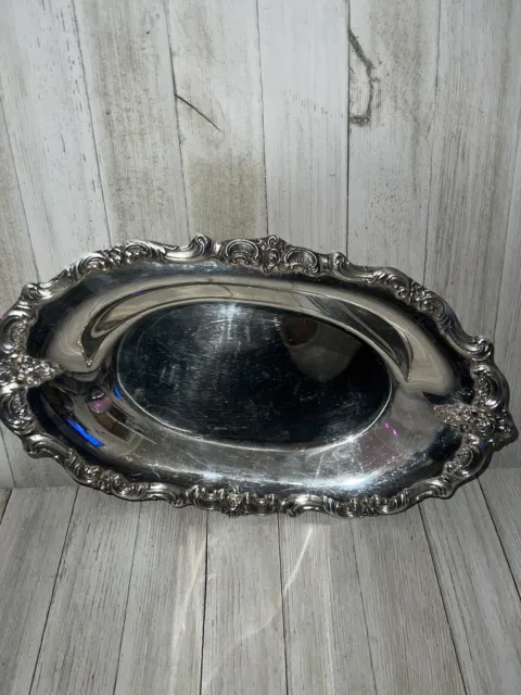 Vintage Towle EP 4064 Silver Plate Ornate Oval Tray 13"x10"