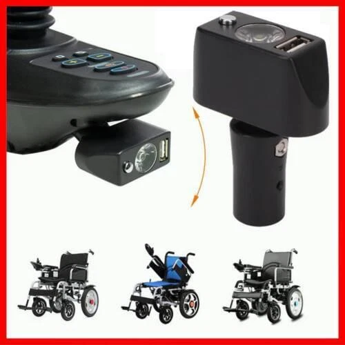 Silla de ruedas eléctrica con ángulo de cabeza de 3 pines XLR + carga USB ligera