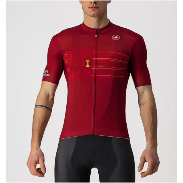 Castelli Maglia Zoncolan Garnet Red/Electric Lime