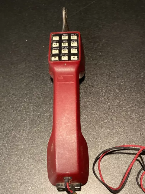 Vintage Walker WTS-201 Telephone LIneman's Test Handset Red Phone Butt