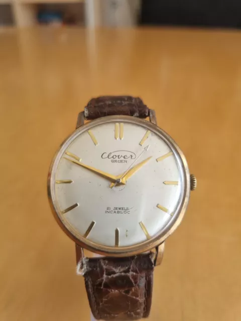 Übergrosse Schöne Sehr Seltene Vintage Gruen Precision  Herrenarmbanduhr