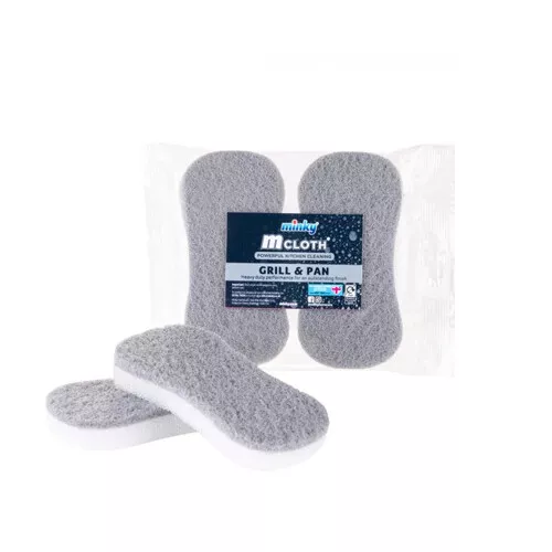 2 x Minky M Cloth Grill & Pan Scourers Scrubbing Sponge Pads Heavy Duty