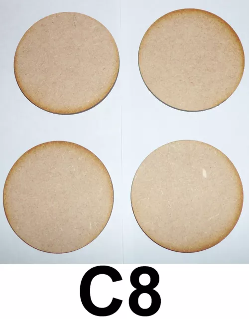 4 x 60mm (6cm), WOODEN CIRCLE, (ROUND BASE ) SHAPES LASER CUT MDF BLANKS