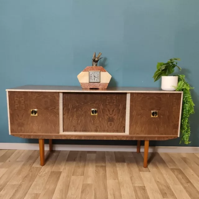 Vintage Mid Century Sideboard 50s 60s Retro Kitsch Formica Cupboard Cabinet.