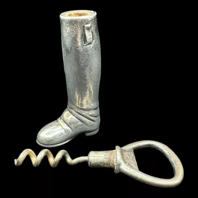 Antique Rare Blackinton & Co American Sterling Silver Equestrian Boot Cork Screw