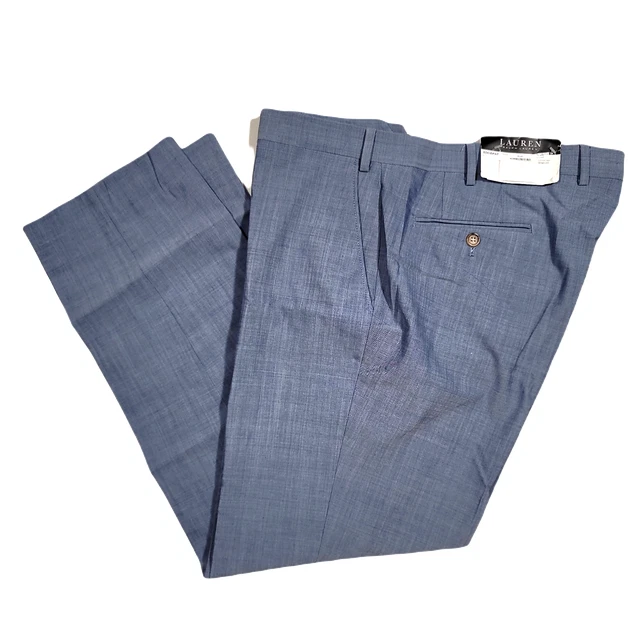 LAUREN RALPH LAUREN Light Blue ClassicFit Dress Pants Mens 40 x 30