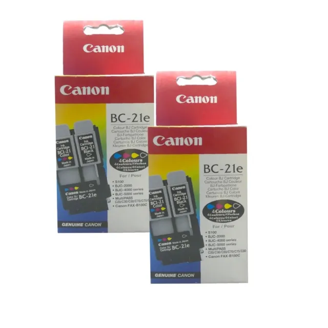 2x Original Canon Printer Head BC-21e for Bjc 2000 4000 4300 Multipass C20 C30