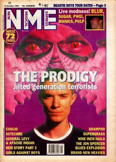 Magazine -  NME (UK) – Oct 15th 1994 The Prodigy