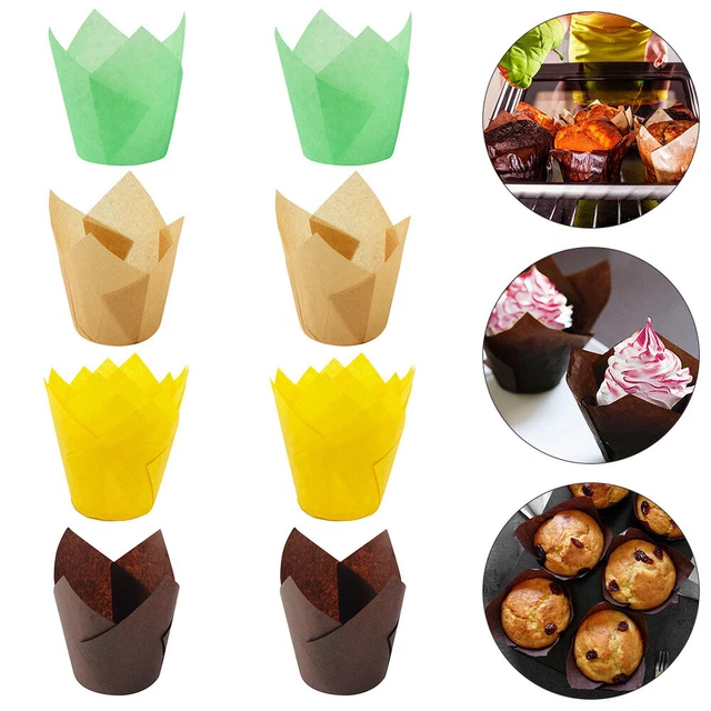 200 pezzi design tulipano torta ciotole di carta tazza da forno fodera cupcake (assortita