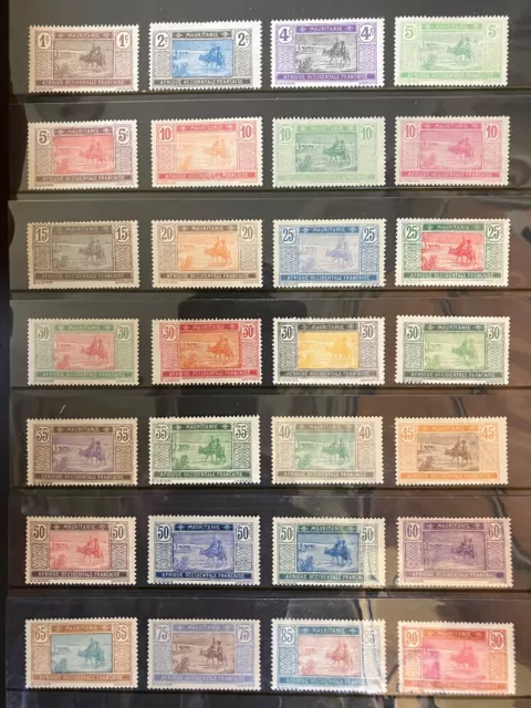 Mauritania 1913-38 M/H Complete 37 Stamp Desert Crossing Set Scott #18-54 = $50