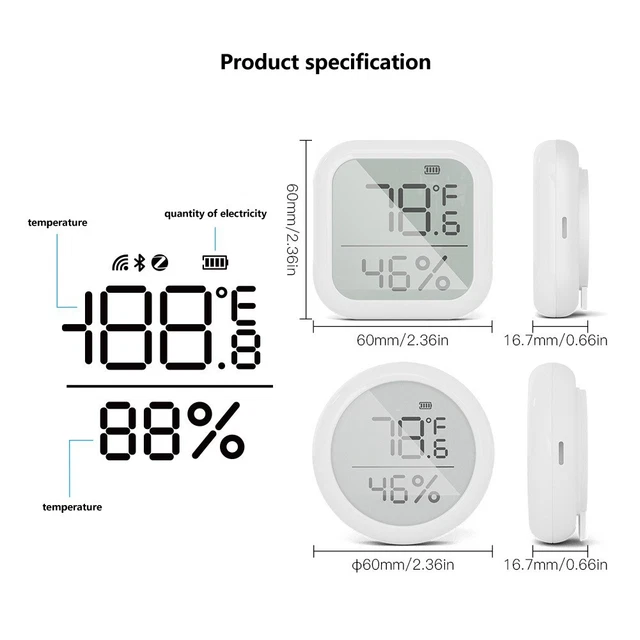 Sensore temperatura umidità sensore schermo LCD bianco accessori -10°C-50°C
