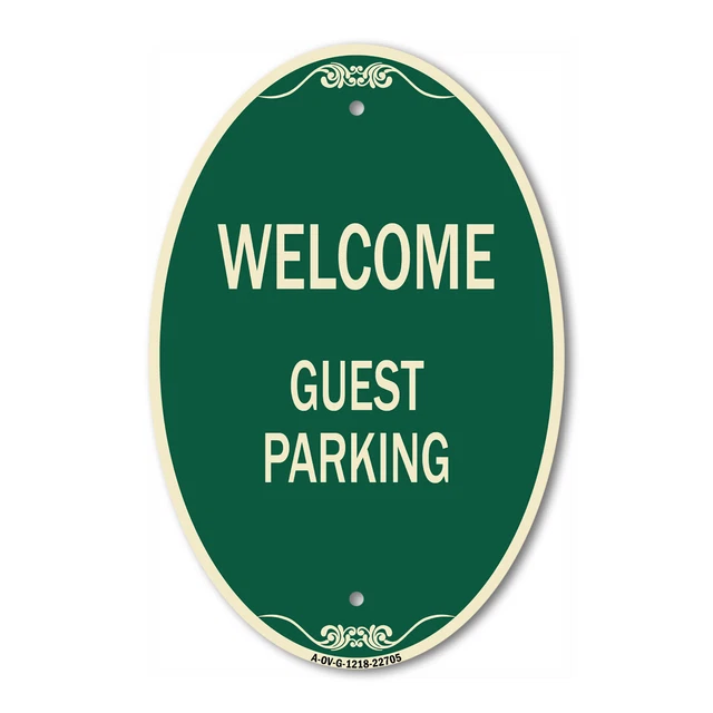 SignMission Designer Series Sign - Welcome Guest Parking 12" x 18" Aluminum Sign