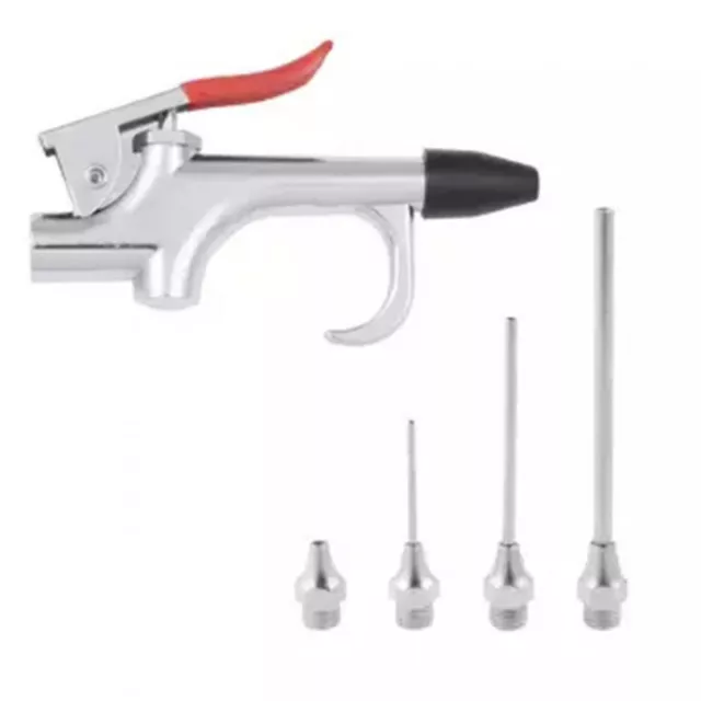 5pc Zinc Alloy Air Blower Tool Kit 5 Inflating Nozzles Accessory Set