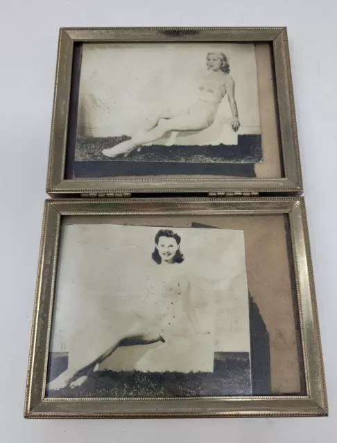 Vintage Original Lot Of 2 Risqué Women Bedroom Photographs Antique Photos READ!!