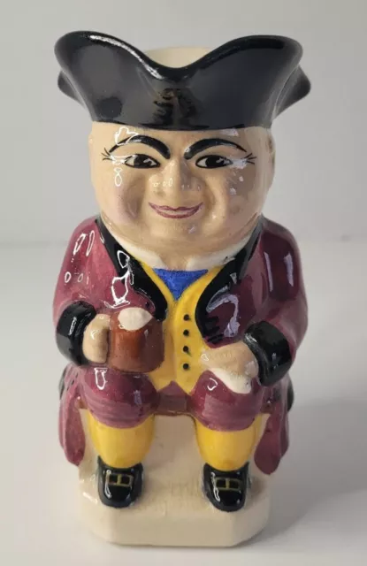 Devonmoor England Art Pottery Toby Jug Traditional Figure Maroon Jacket