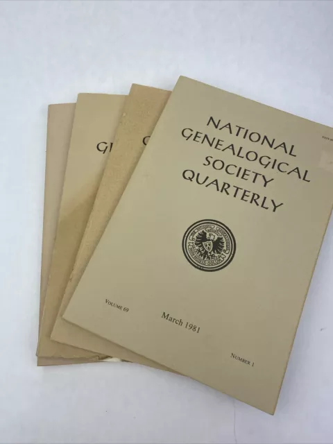 National Genealogical Society Quarterly 1981 Volume 69 1-4 Genealogy Books