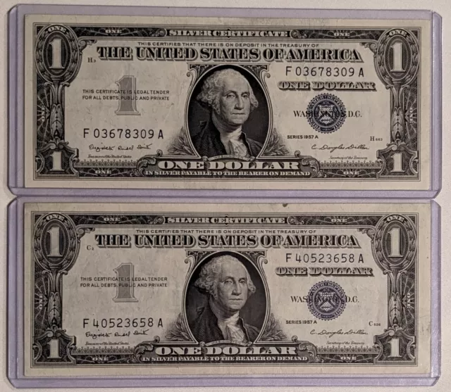 1957A $1 Silver Certificate Lot of 2