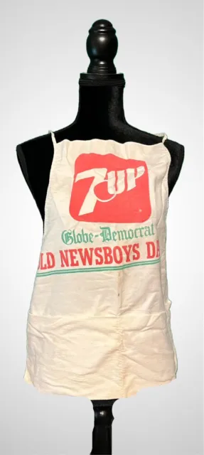Vintage 1960s “Old Newsboys Day” 7 Up Apron