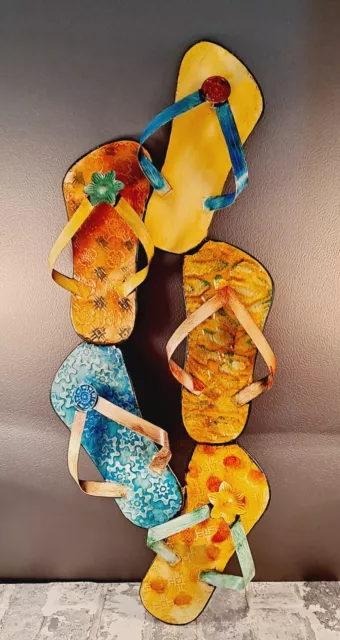Flip Flop Wall Hanging Novelty Beach Vacation Cruise Salon Decor Fun Fashion