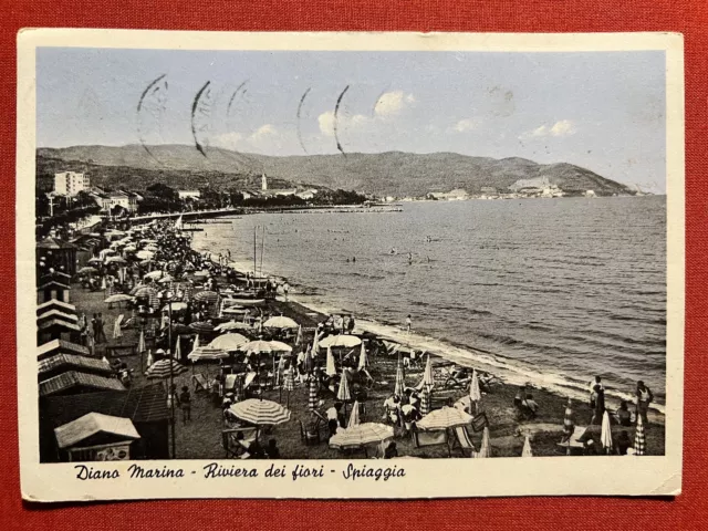 Cartolina - Diano Marina - Riviera dei Fiori - Spiaggia - 1961