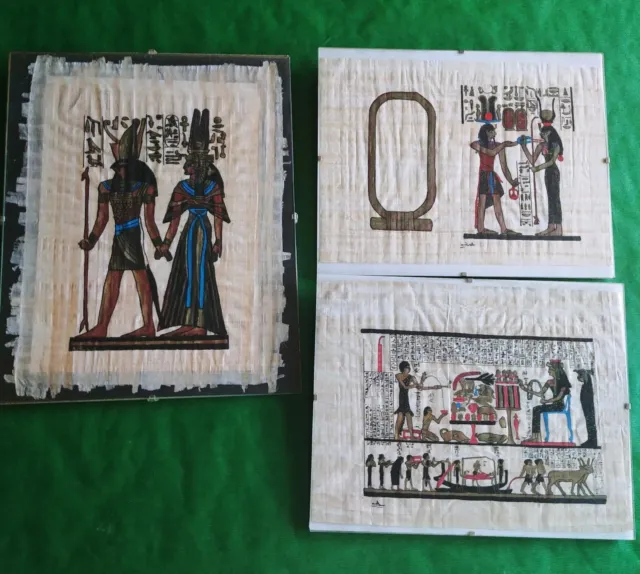 Papyrus Bilder Ägypten 2x quer, 1x hoch
