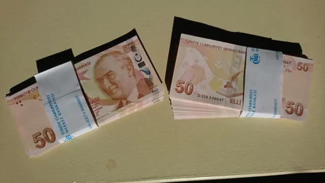 Leftover holiday money 250 Turkish liras