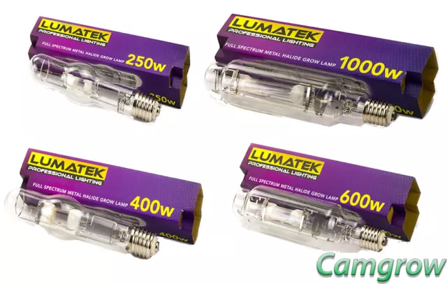 Lumatek MH - 250W - 400W - 600W - 1000W - Metal Halide Lamps/Bulbs Hydroponics