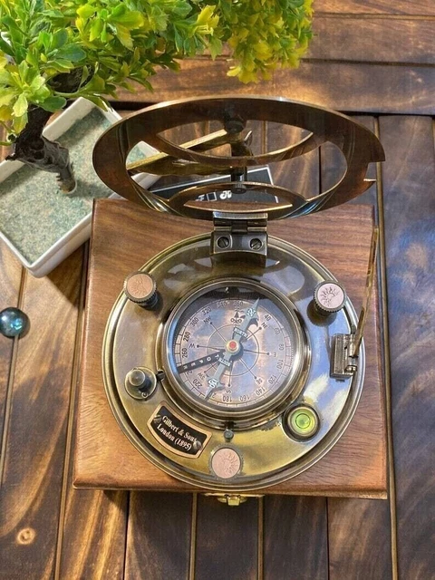 Cadran Solaire Boussole En Laiton 7,6 Cm - Fabrication Inde - Déco Nautique Vintage