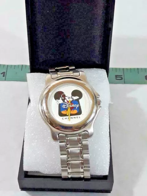 Vtg Disney Channel Mickey Mouse Watch Silvertone Quartz Watch TESTED