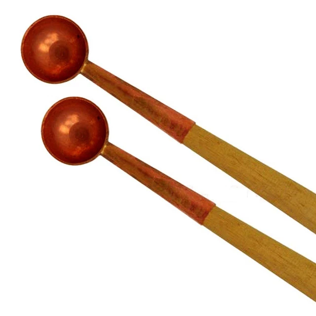Indianer Traditionell Kupfer Ghee Havan Löffel mit Griff 25.5 X 2.5 CM Set Mit 2